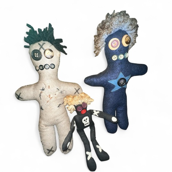 Vintage Creepy Primitive Voodoo Haunted Dolls Halloween Lot of 4 - Picture 6 of 8